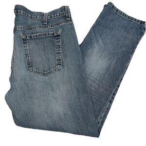 George Men’s Blue Athletic Fit Jeans Size 40x30 Straight Leg Denim Pants Cotton